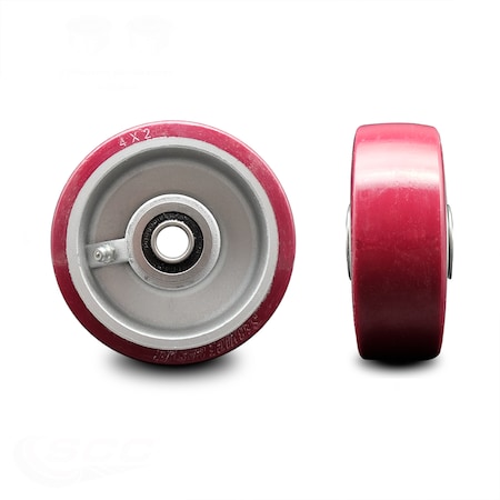 Service Caster SCC - 4" Poly on Aluminum Wheel Only w/Ball Bearing - 1/2" Bore-800 lbs Capacity SCC-PAB420